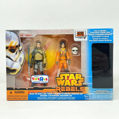 Vintage Hasbro Star Wars Mid MOC Kanan Jarrus & Ezra Bridger & Mystery Figure – Hasbro Rebels 3.75” (2014) – Toys“R”Us Exclusive