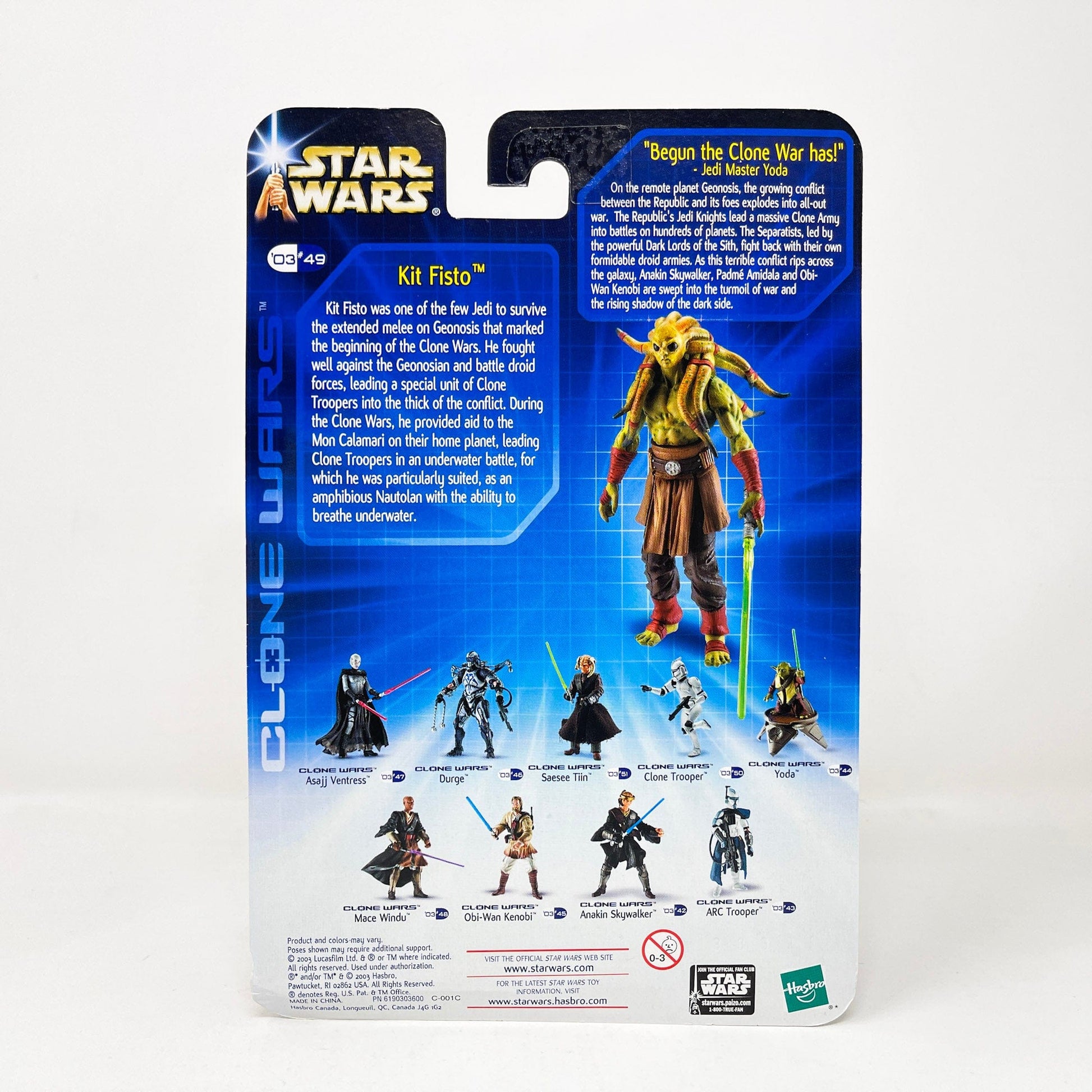 Vintage Hasbro Star Wars Mid MOC Kit Fisto 03-49 (2003)  SAGA Clone Wars MOC