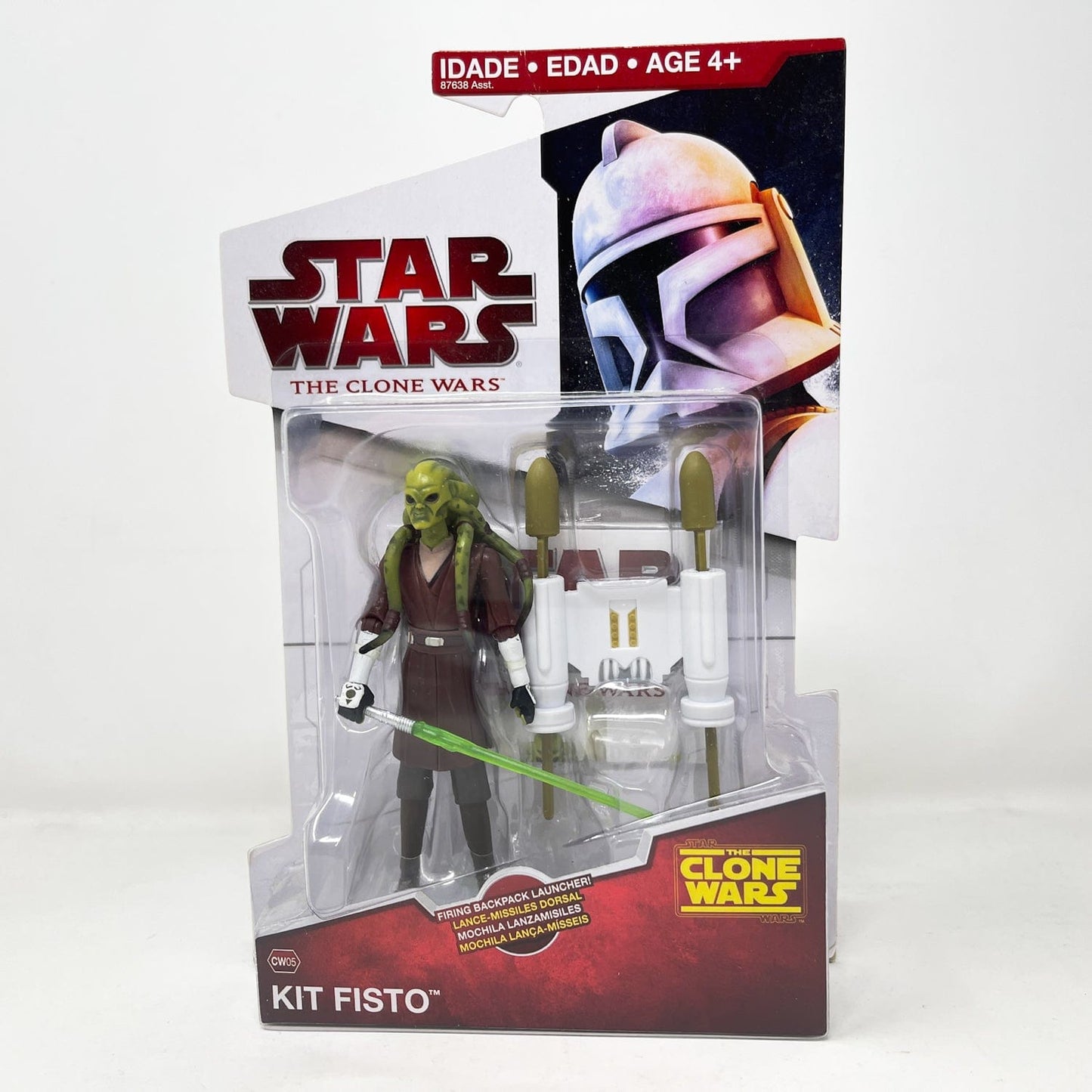 Vintage Hasbro Star Wars Mid MOC Kit Fisto CW05 - Hasbro Clone Wars Star Wars Action Figure