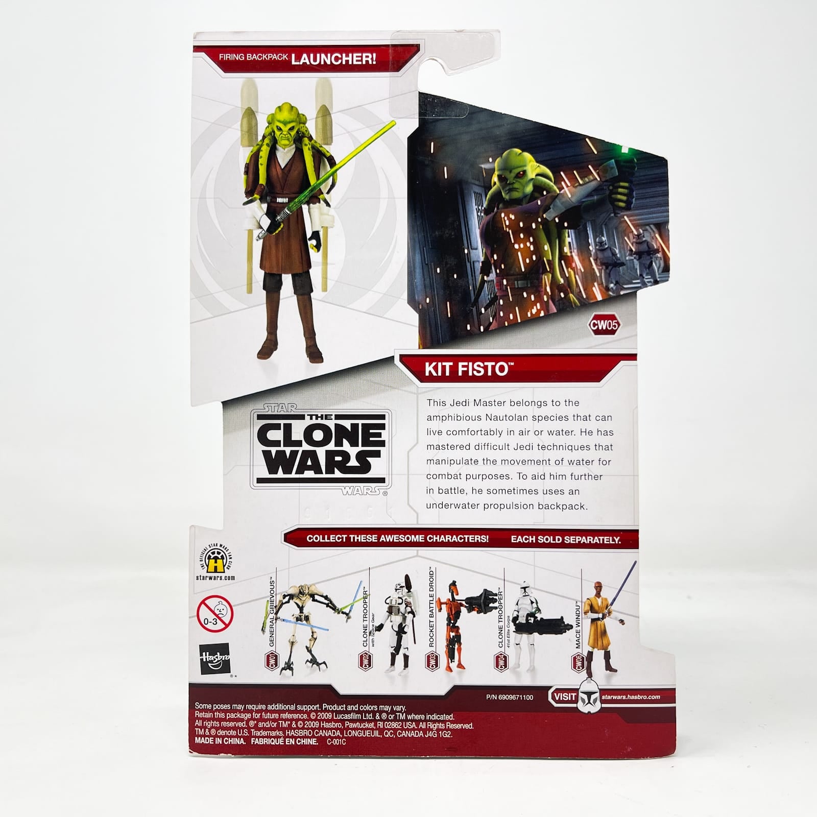 Vintage Hasbro Star Wars Mid MOC Kit Fisto CW05 - Hasbro Clone Wars Star Wars Action Figure
