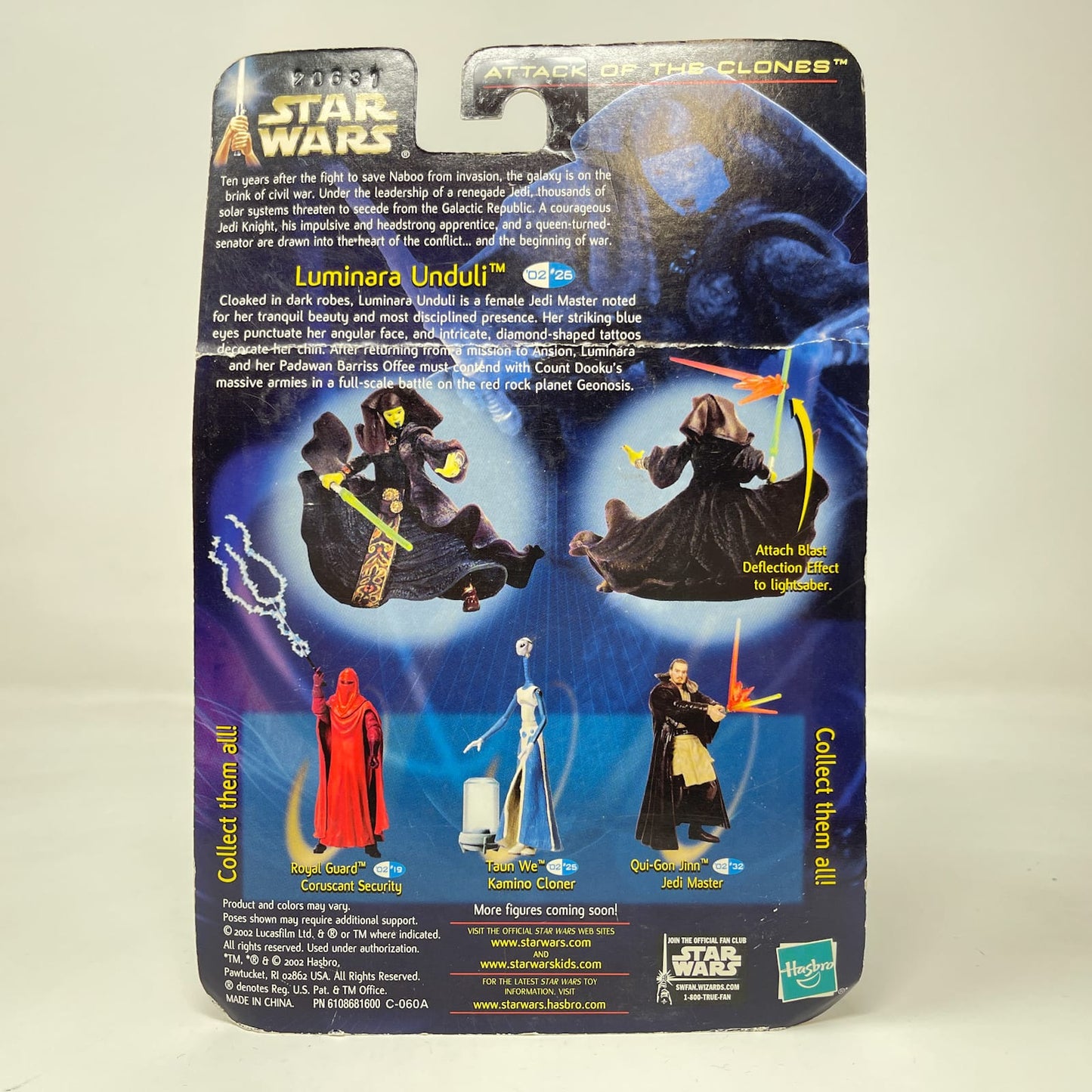 Vintage Hasbro Star Wars Mid MOC Luminara Unduli (Jedi Master) #02-26 - Hasbro SAGA Series 3.75"
