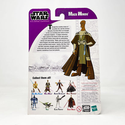 Vintage Hasbro Star Wars Mid MOC Mace Windu (2003) - Hasbro Tarkovsky Clone Wars Animated Figure MOC