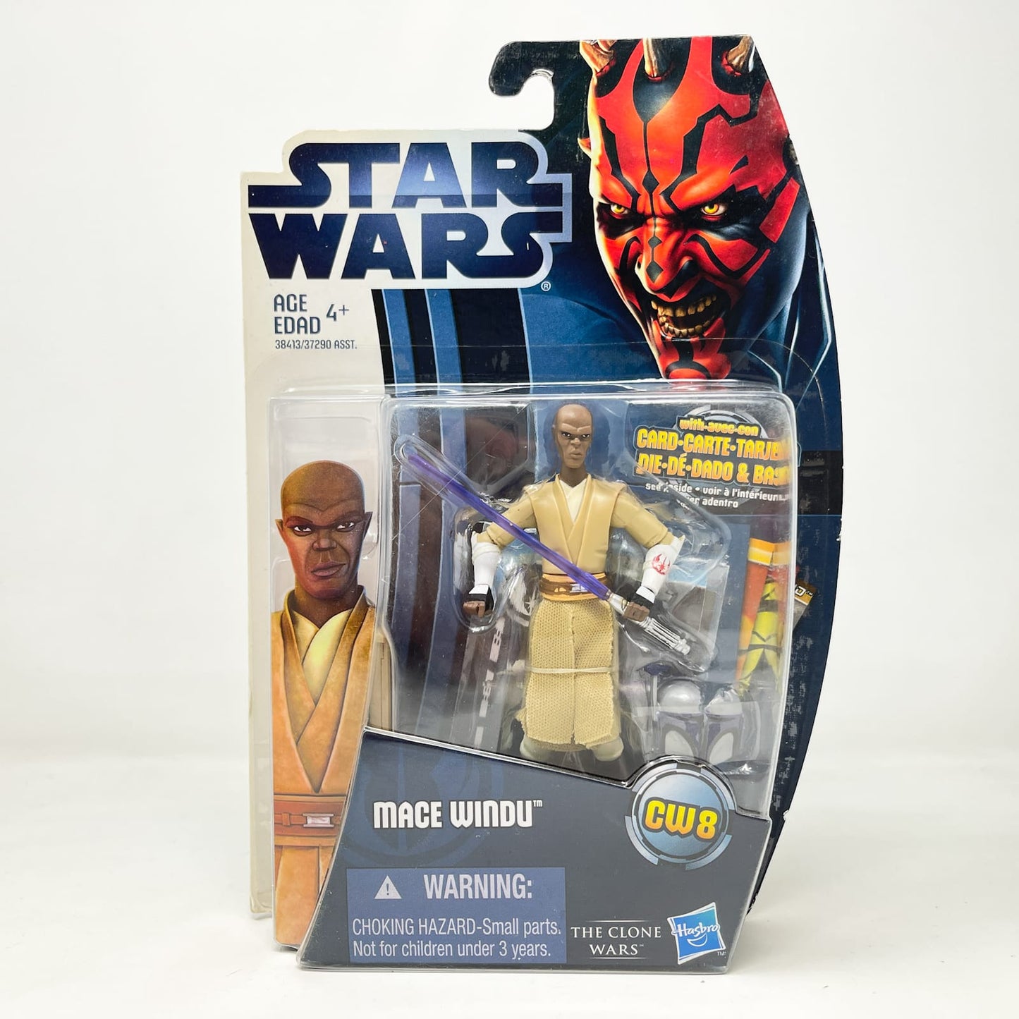 Vintage Hasbro Star Wars Mid MOC Mace Windu CW08 - Hasbro Movie Heroes/Clone Wars (2012)
