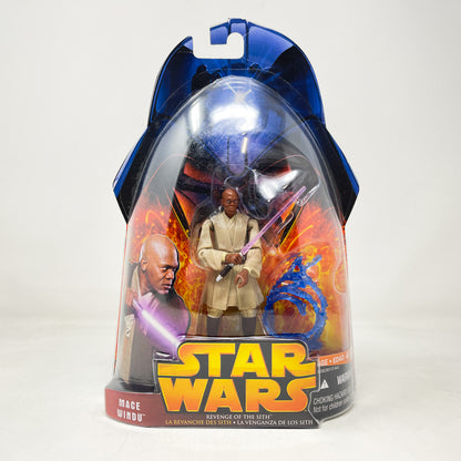 Vintage Hasbro Star Wars Mid MOC Mace Windu (Force Combat) #10 - Hasbro ROTS 2005