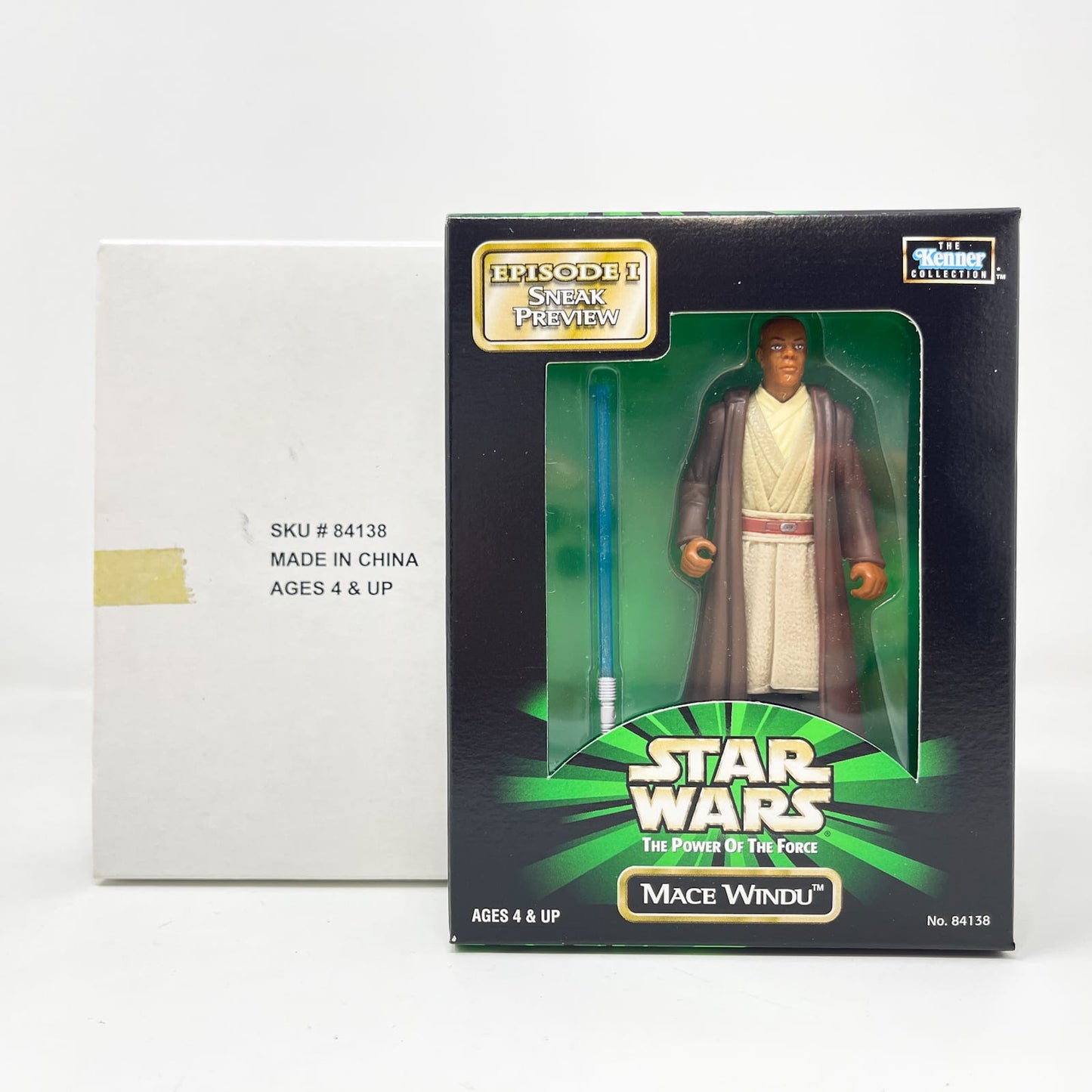 Vintage Hasbro Star Wars Mid MOC Mace Windu (Sneak Preview) - Kenner Power of the Force (POTF2) (1998)