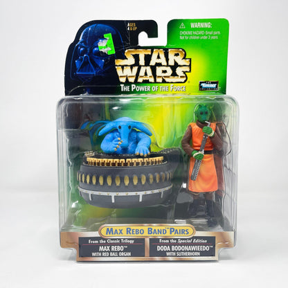 Vintage Hasbro Star Wars Mid MOC Max Rebo & Doda Bodonawieedo (Max Rebo Band Pairs) - Kenner 1998 Power of the Force (POTF2) Star Wars Action Figure Set