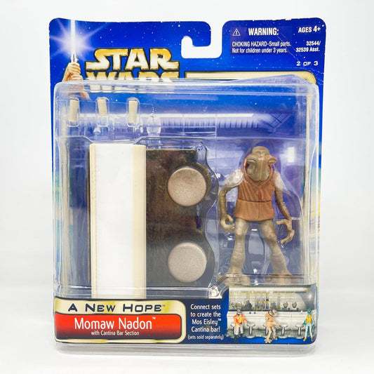 Vintage Hasbro Star Wars Mid MOC Momaw Nadon with Cantina Bar Section 2 of 3 - ANH (2003) - Hasbro SAGA Collection