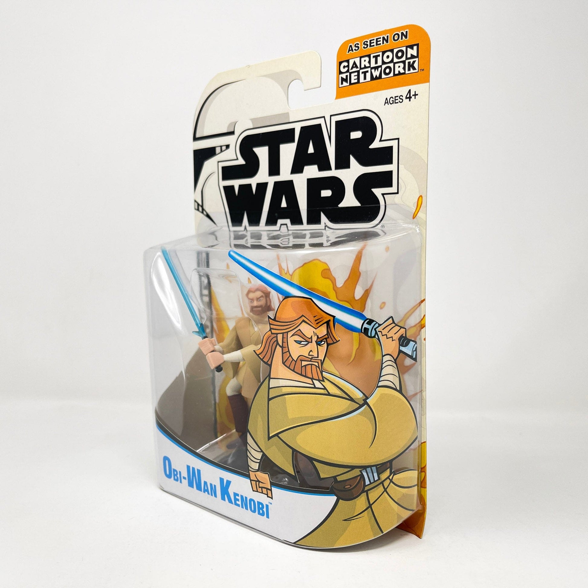 Vintage Hasbro Star Wars Mid MOC Obi-Wan Kenobi (2003) - Hasbro Tarkovsky Clone Wars Animated Figure MOC
