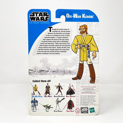 Vintage Hasbro Star Wars Mid MOC Obi-Wan Kenobi (2003) - Hasbro Tarkovsky Clone Wars Animated Figure MOC