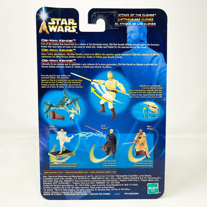 Vintage Hasbro Star Wars Mid MOC Obi-Wan Kenobi (Acklay Battle) #03-01 - Hasbro SAGA Series 3.75"