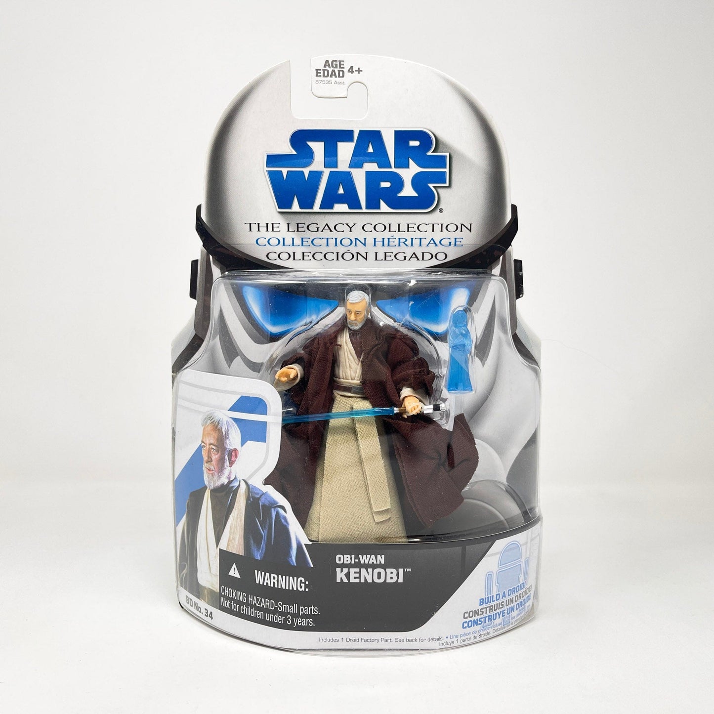 Vintage Hasbro Star Wars Mid MOC Obi-Wan Kenobi (BD 34) w/ Leia Hologram table - Hasbro 2009 Legacy Collection Saga Legends Star Wars Action Figure