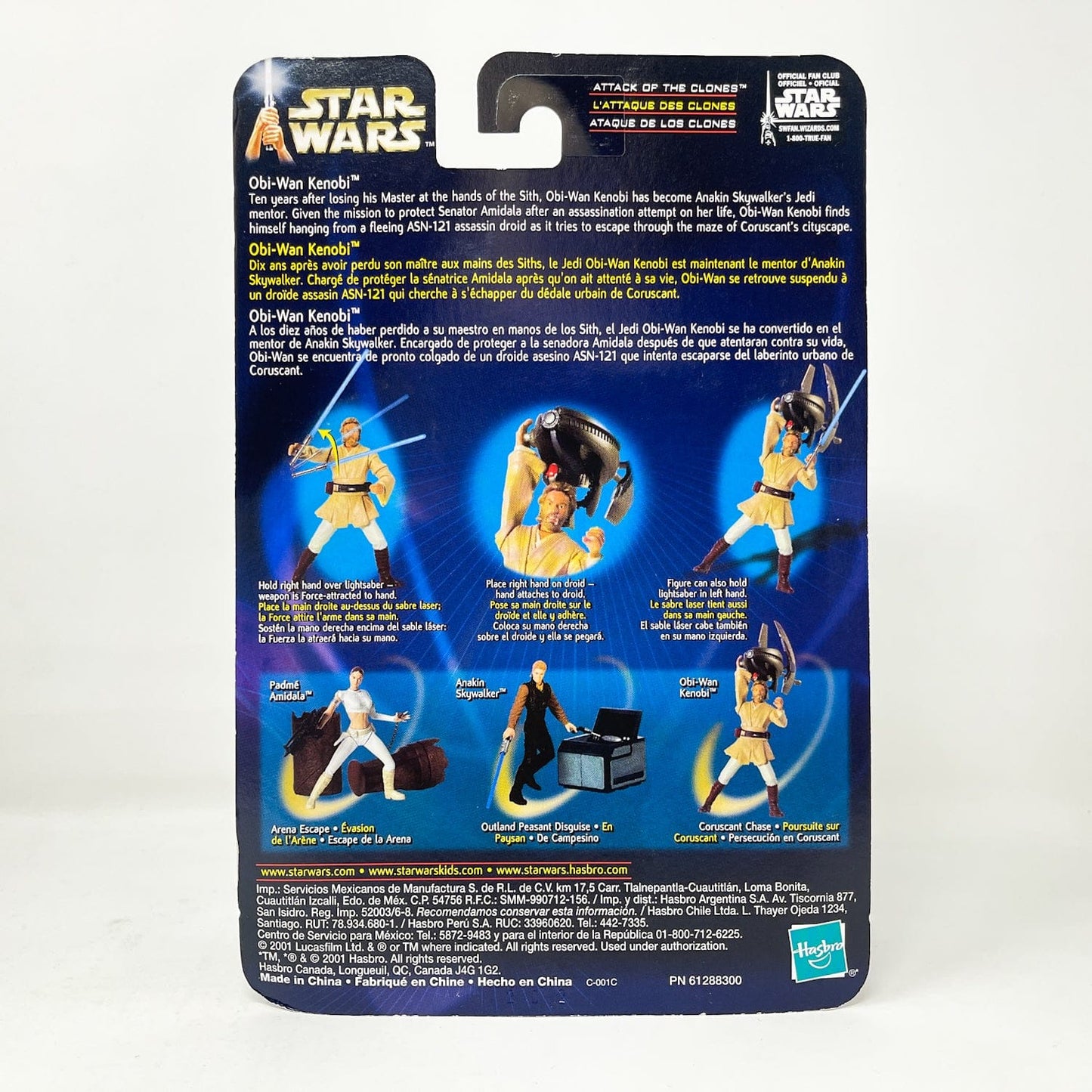 Vintage Hasbro Star Wars Mid MOC Obi-Wan Kenobi (Coruscant Chase) #02-03 - Hasbro SAGA Series 3.75"