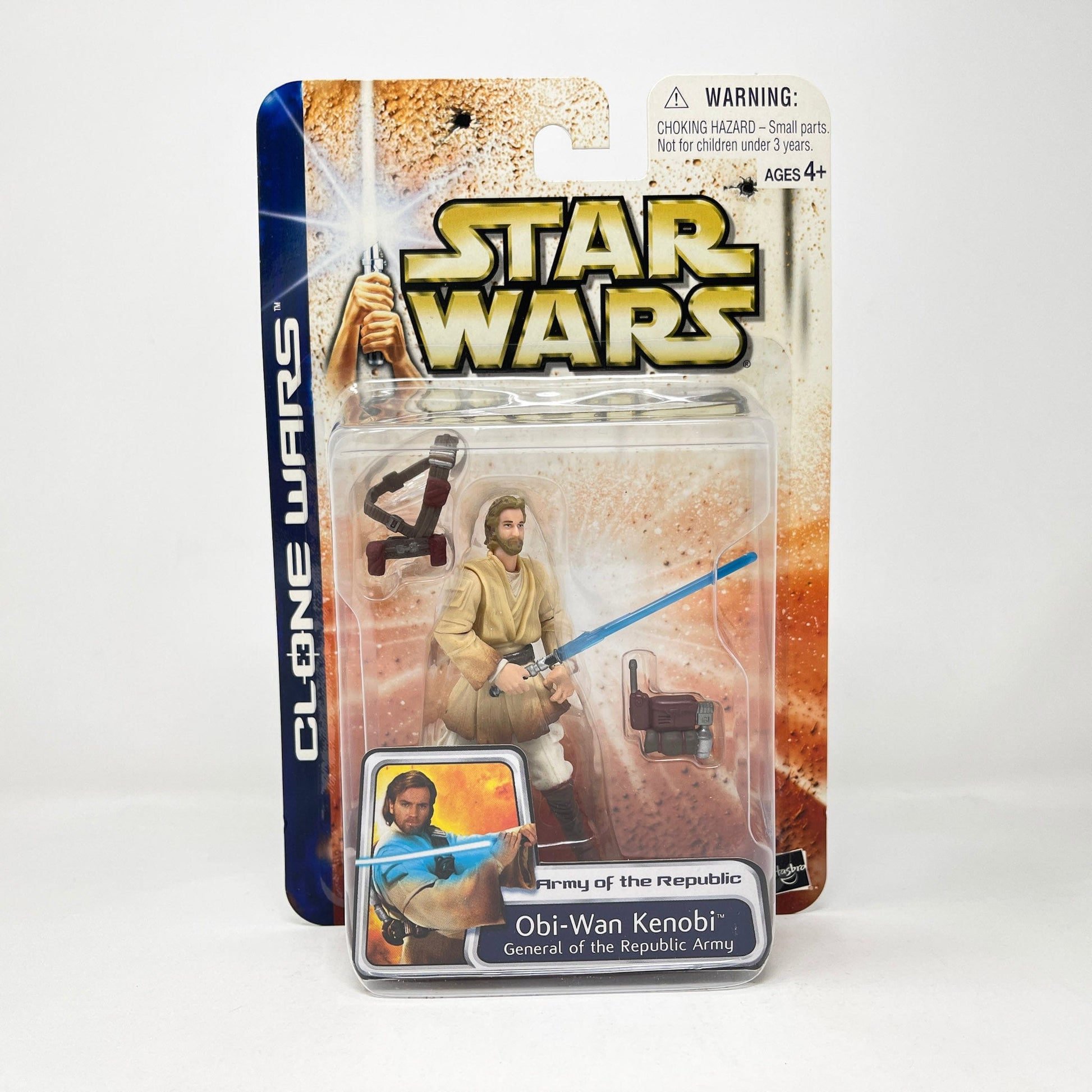 Vintage Hasbro Star Wars Mid MOC Obi-Wan Kenobi - General of the Republic Army 03-45 (2003) - SAGA Clone Wars MOC
