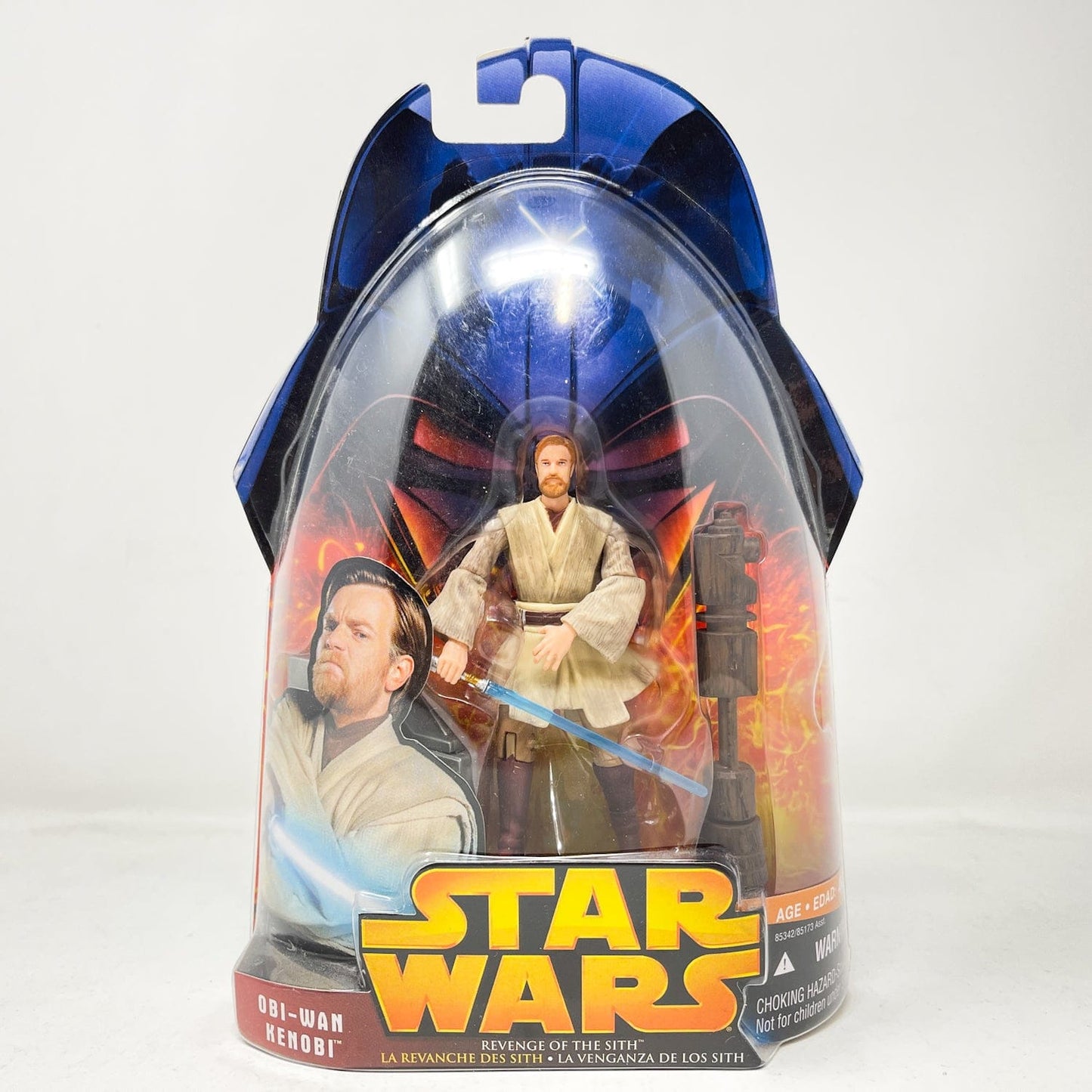 Vintage Hasbro Star Wars Mid MOC Obi-Wan Kenobi (Jedi Kick) #27 - Hasbro ROTS 2005