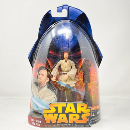 Vintage Hasbro Star Wars Mid MOC Obi-Wan Kenobi (Jedi Kick) #27 - Hasbro ROTS 2005