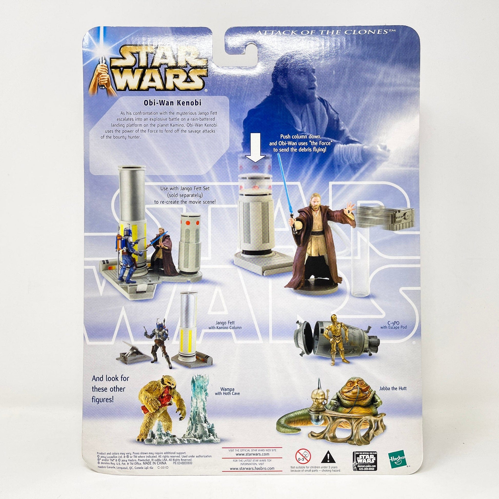 Vintage Hasbro Star Wars Mid MOC Obi-Wan Kenobi (Kamino Confrontation) - AOTC (2004) - Hasbro SAGA Ultra Set MOC