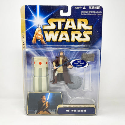Vintage Hasbro Star Wars Mid MOC Obi-Wan Kenobi (Kamino Confrontation) - AOTC (2004) - Hasbro SAGA Ultra Set MOC