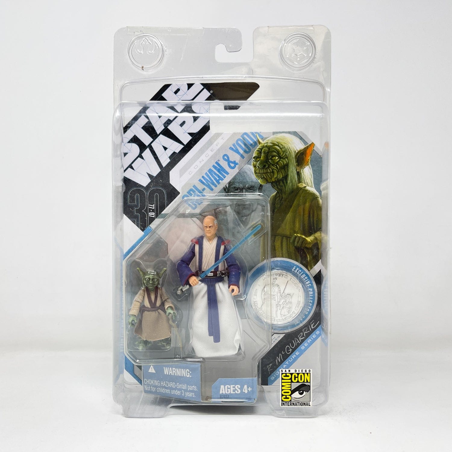 Vintage Hasbro Star Wars Mid MOC Obi-Wan & Yoda (Concept) SDCC - Hasbro 30th Anniversary Collection 3.75"
