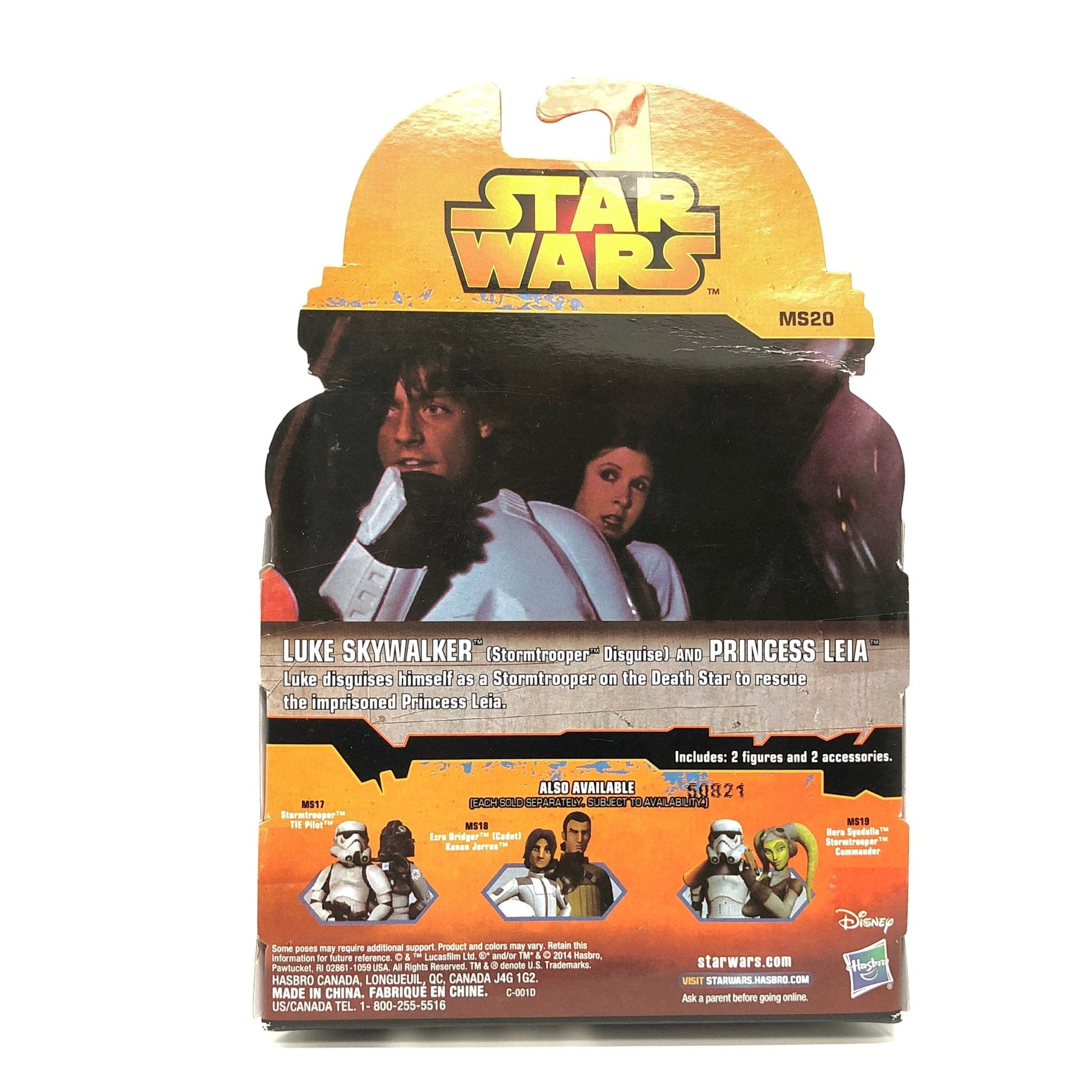 Vintage Hasbro Star Wars Mid MOC Princess Leia & Luke Skywalker (Stormtrooper Disguise) MS20 - Hasbro 2015 Rebels Mission Series 3.75" Star Wars Action Figure 2 Pack