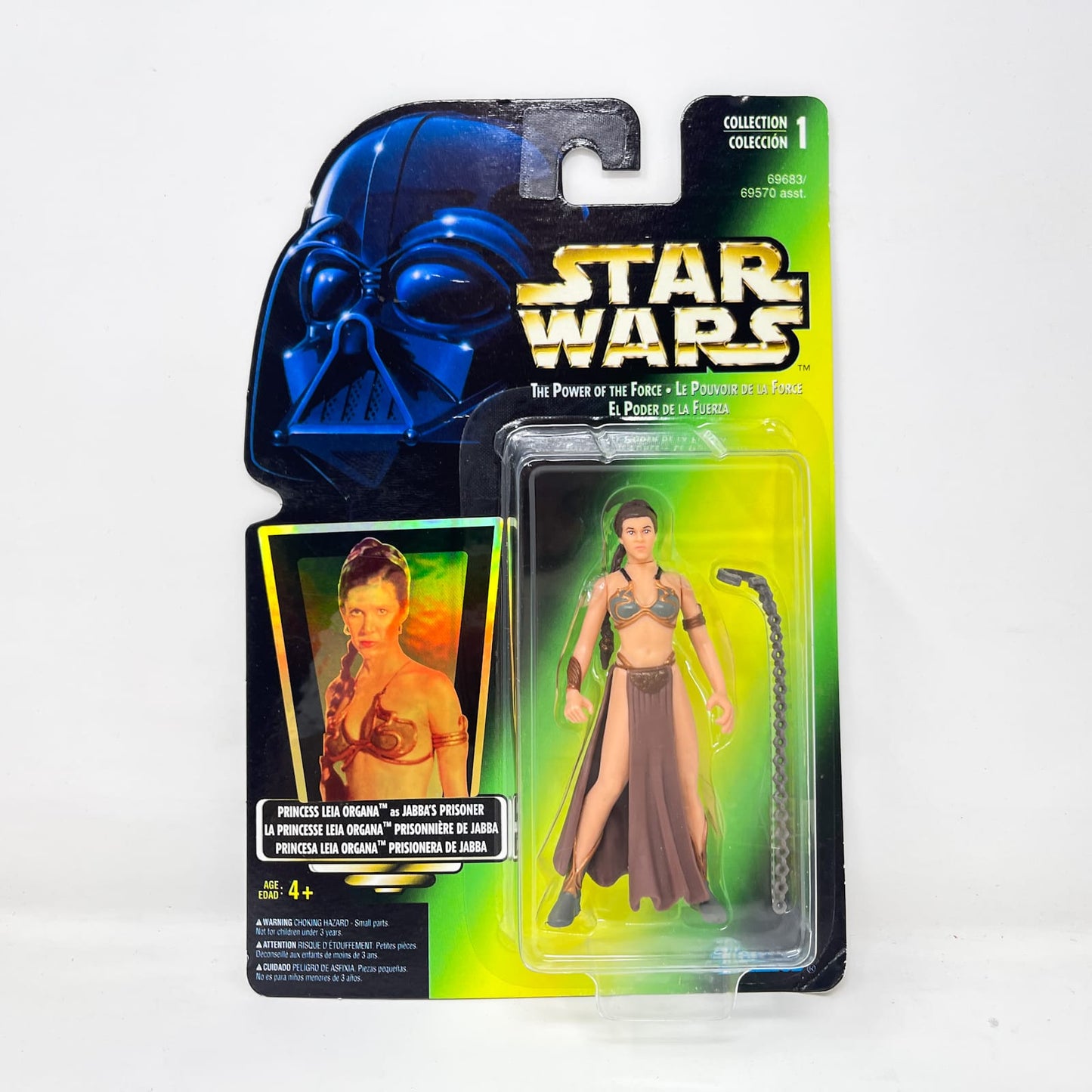 Vintage Hasbro Star Wars Mid MOC Princess Leia Organa as Jabba's Prisoner(Slave Leia) - Kenner Power of the Force (POTF2)