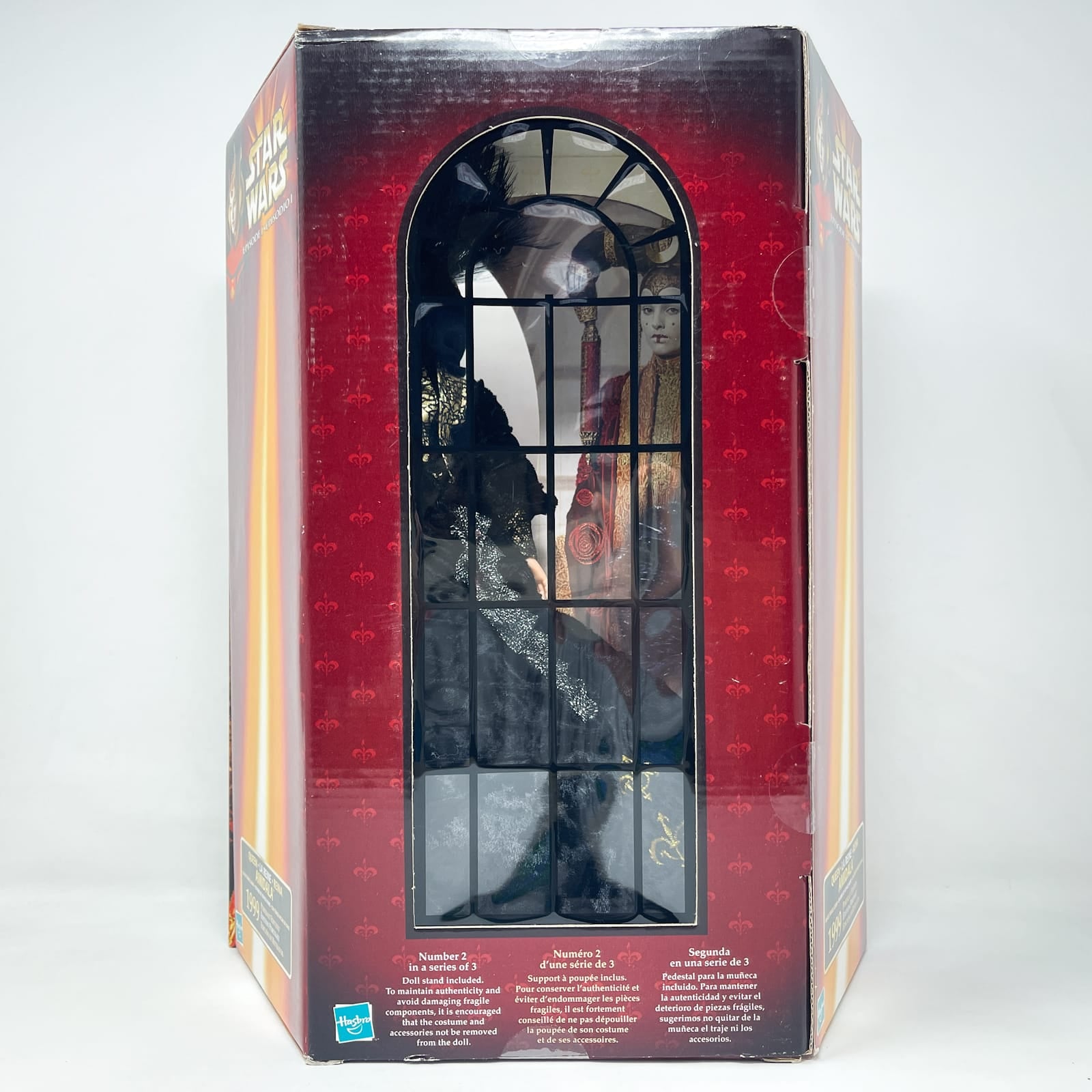 Vintage Hasbro Star Wars Mid MOC Queen Amidala Black Travel Gown Portrait Edition 12 inch – Hasbro Episode I (1999)