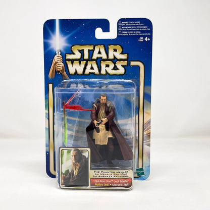 Vintage Hasbro Star Wars Mid MOC Qui-Gon Jinn Jedi Master TPM (2002) - Hasbro Star Wars 3.75" Saga #32 figure