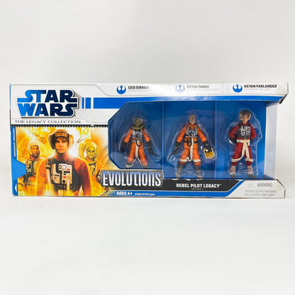 Vintage Hasbro Star Wars Mid MOC Rebel Pilots Legacy Evolutions Multipack Series 2 - Hasbro Legacy Collection (2008)