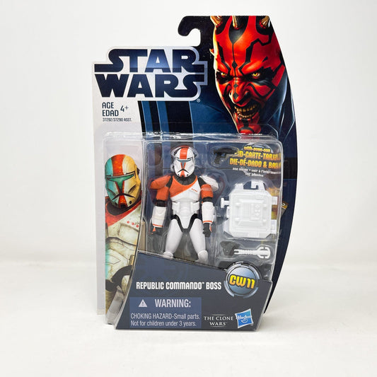 Vintage Hasbro Star Wars Mid MOC Republic Commando Boss CW11  - Hasbro Clone Wars 2012 Star Wars Action Figure