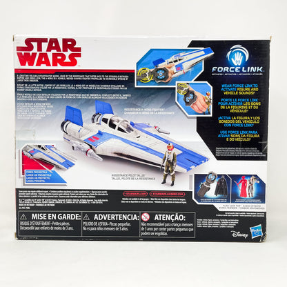 Vintage Hasbro Star Wars Mid MOC Resistance A-Wing Fighter - Hasbro Forcelink Series 2017 3.75" Star Wars Action Ship