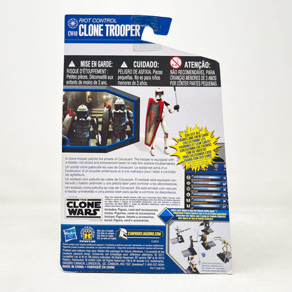 Vintage Hasbro Star Wars Mid MOC Riot Control Clone Trooper CW49 - Hasbro Clone Wars 2010