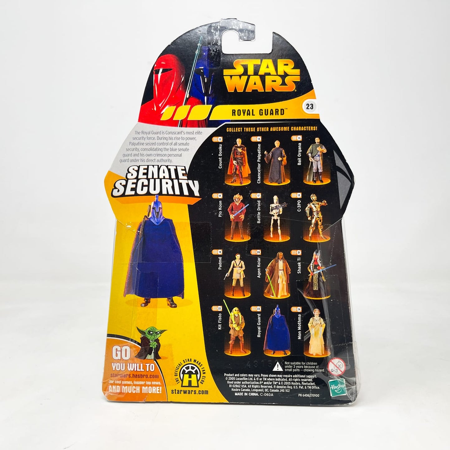 Vintage Hasbro Star Wars Mid MOC Royal Guard (Senate Security Blue) #23 - Hasbro ROTS 2005