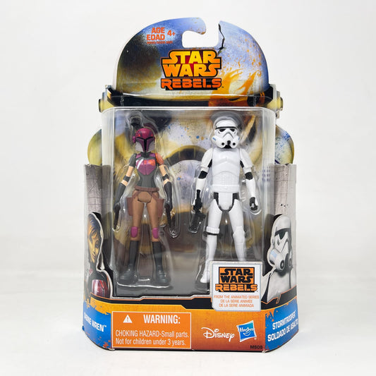Vintage Hasbro Star Wars Mid MOC Sabine Wren & Stormtrooper MS08 - Hasbro 2015 Rebels Mission Series 2-Pack