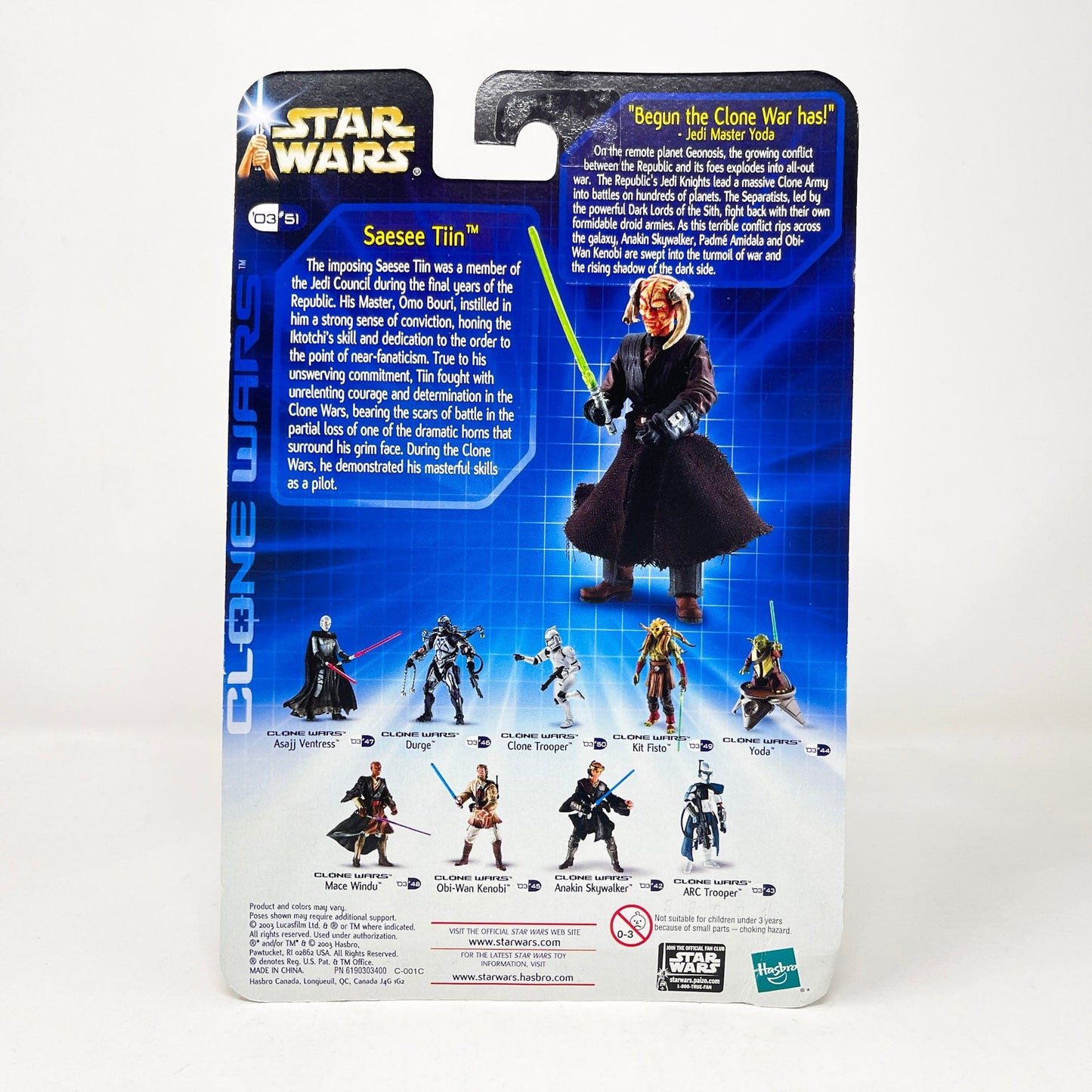 Vintage Hasbro Star Wars Mid MOC Saesee Tiin 03-51 (2003) - SAGA Clone Wars MOC