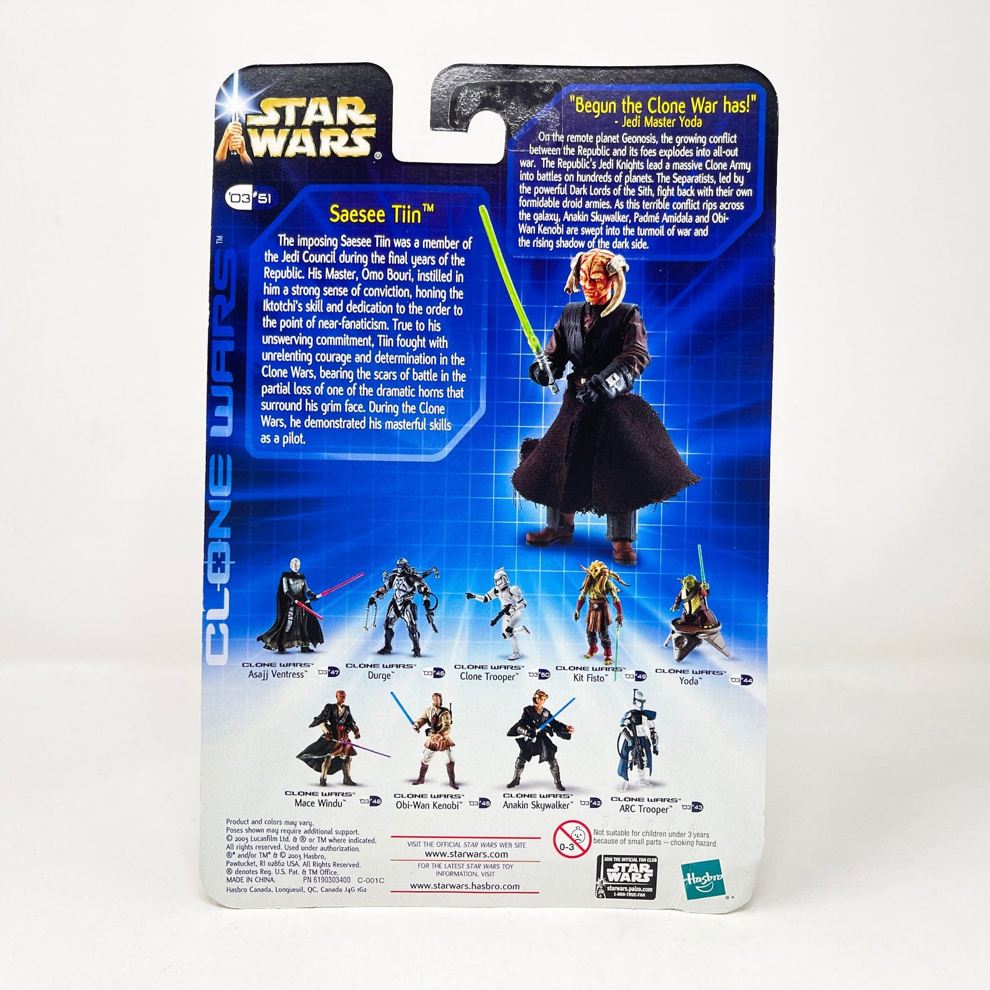 Vintage Hasbro Star Wars Mid MOC Saesee Tiin 03-51 (2003) - SAGA Clone Wars MOC