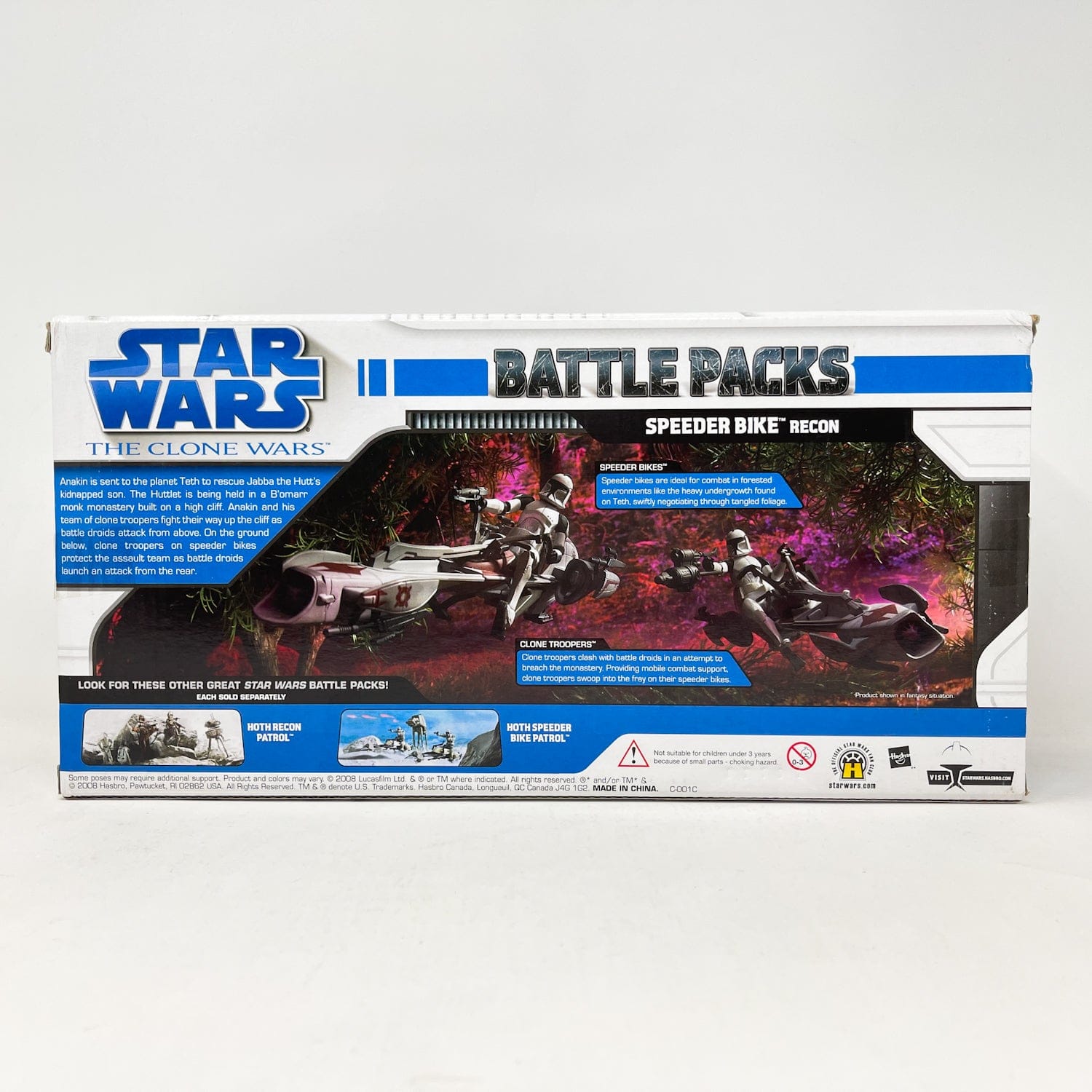 Vintage Hasbro Star Wars Mid MOC Speeder Bike Recon - Hasbro Battle Pack Clone Wars 3.75"