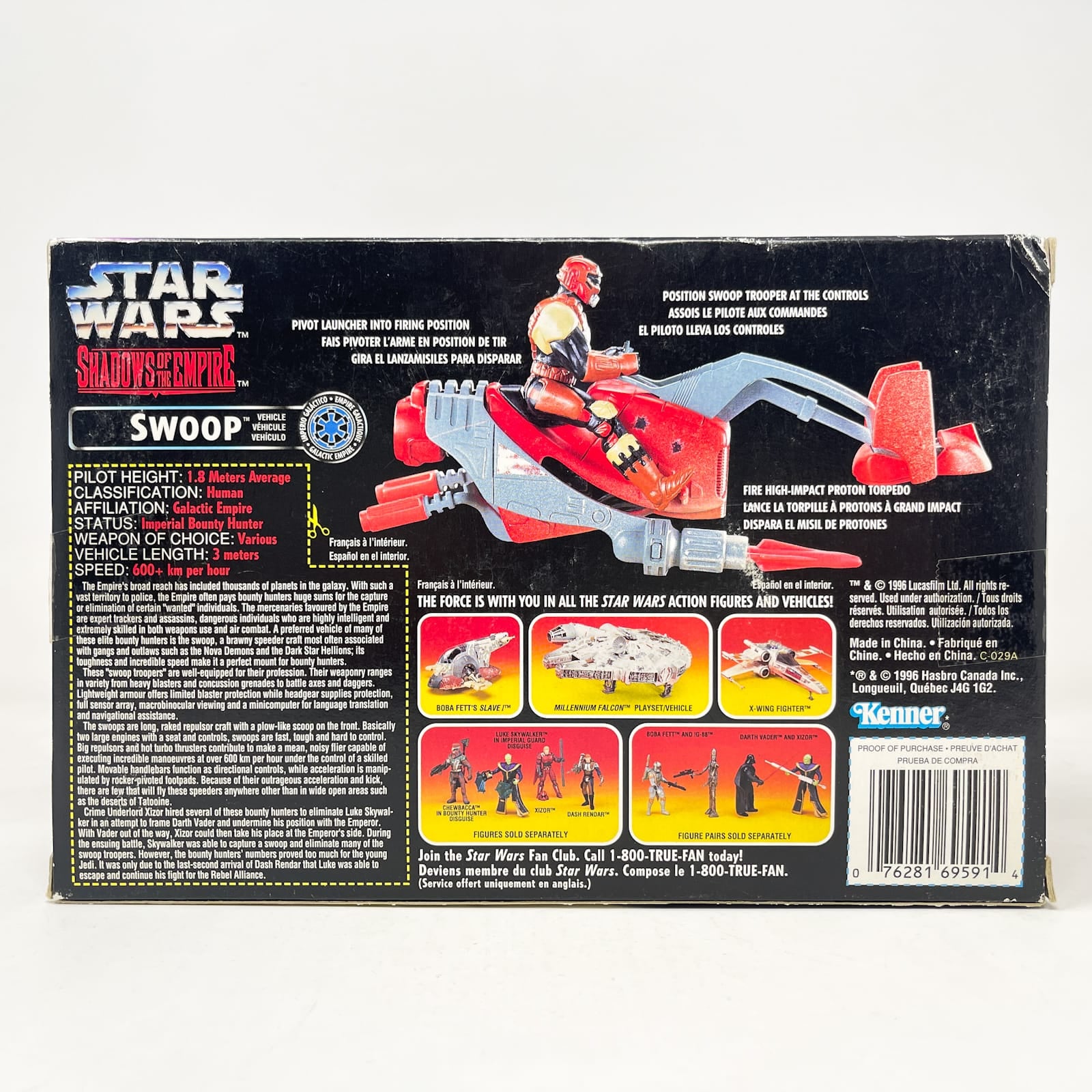 Vintage Hasbro Star Wars Mid MOC Swoop with Swoop Trooper – Hasbro Star Wars Shadows of the Empire (1996)