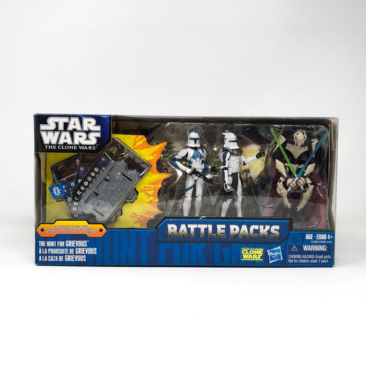 Vintage Hasbro Star Wars Mid MOC The Hunt for Grievous Clone Wars Battle Packs - Captain Rex - Comander Kix - 3.75" Hasbro 2011