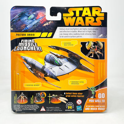 Vintage Hasbro Star Wars Mid MOC Vulture Droid with Buzz Droid - Hasbro 2005 Revenge of the Sith