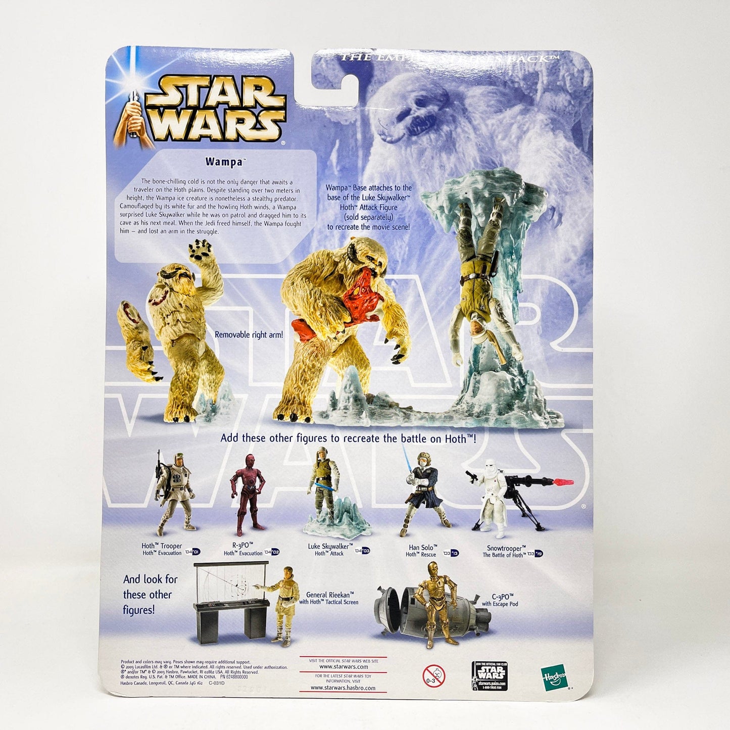 Vintage Hasbro Star Wars Mid MOC Wampa with Hoth Cave (Hoth Attack) - ESB (2003) - Hasbro SAGA Ultra Figure MOC