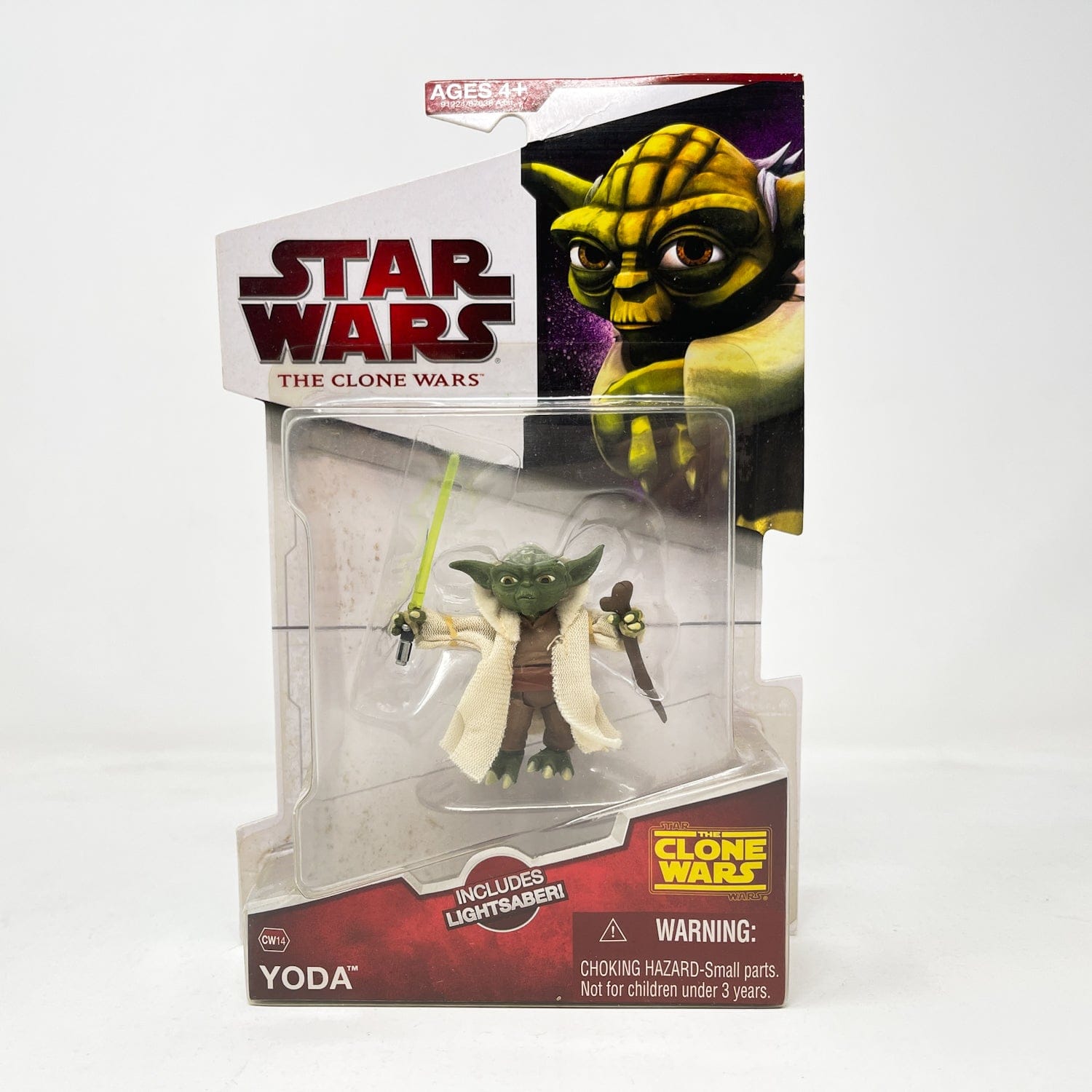Vintage Hasbro Star Wars Mid MOC Yoda CW14 - Hasbro The Clone Wars 3.75"