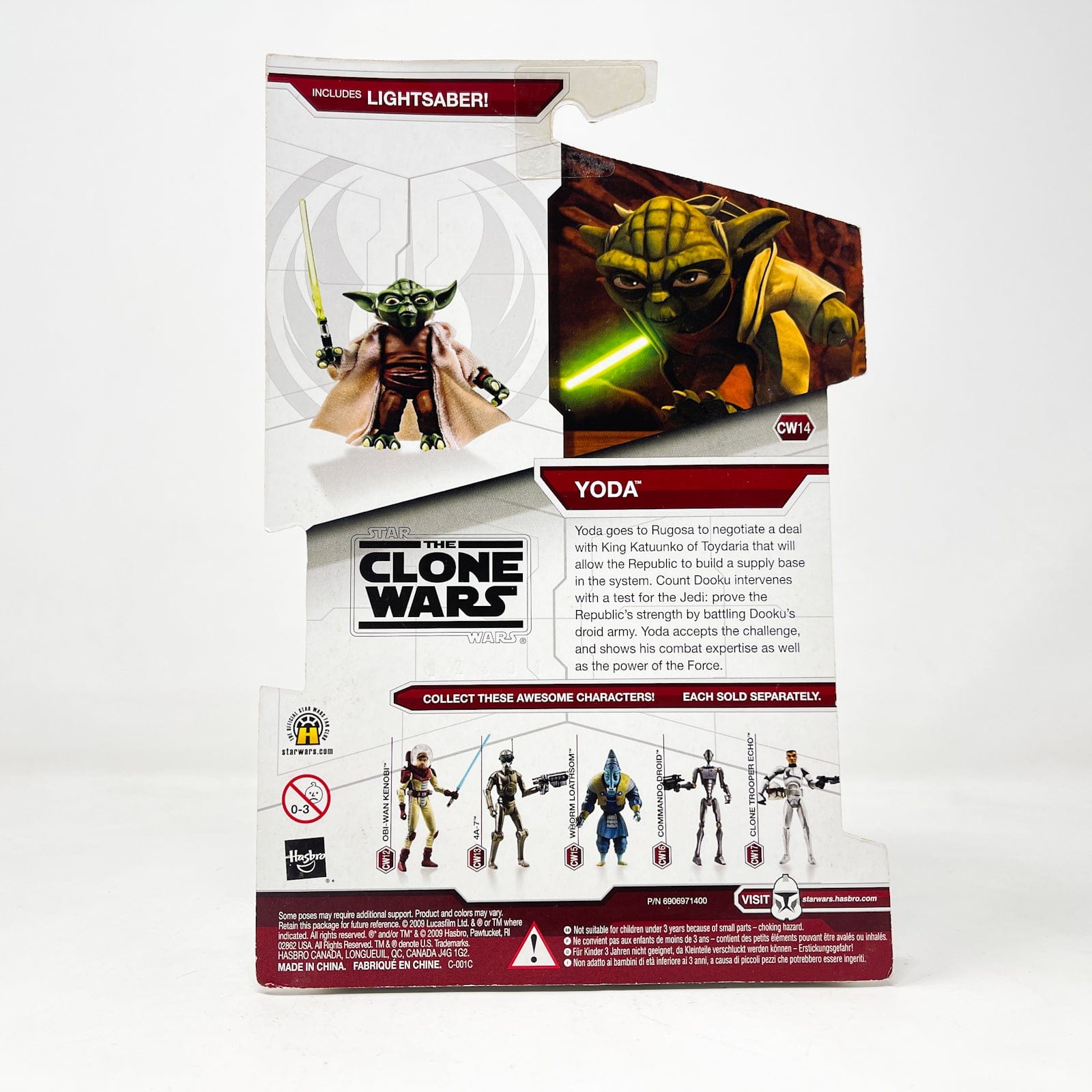 Vintage Hasbro Star Wars Mid MOC Yoda CW14 - Hasbro The Clone Wars 3.75"