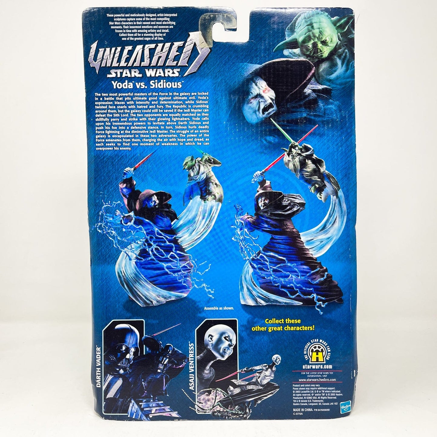 Vintage Hasbro Star Wars Mid MOC Yoda vs. Darth Sidious - Hasbro Unleashed Collection