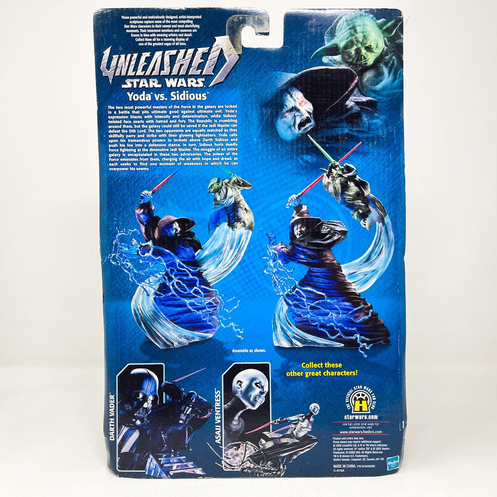 Vintage Hasbro Star Wars Mid MOC Yoda vs. Darth Sidious - Hasbro Unleashed Collection