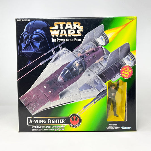 Vintage Hasbro Star Wars Mid Ships A-Wing Fighter - POTF2 Hasbro 1997 Star Was Vehicle - Sealed