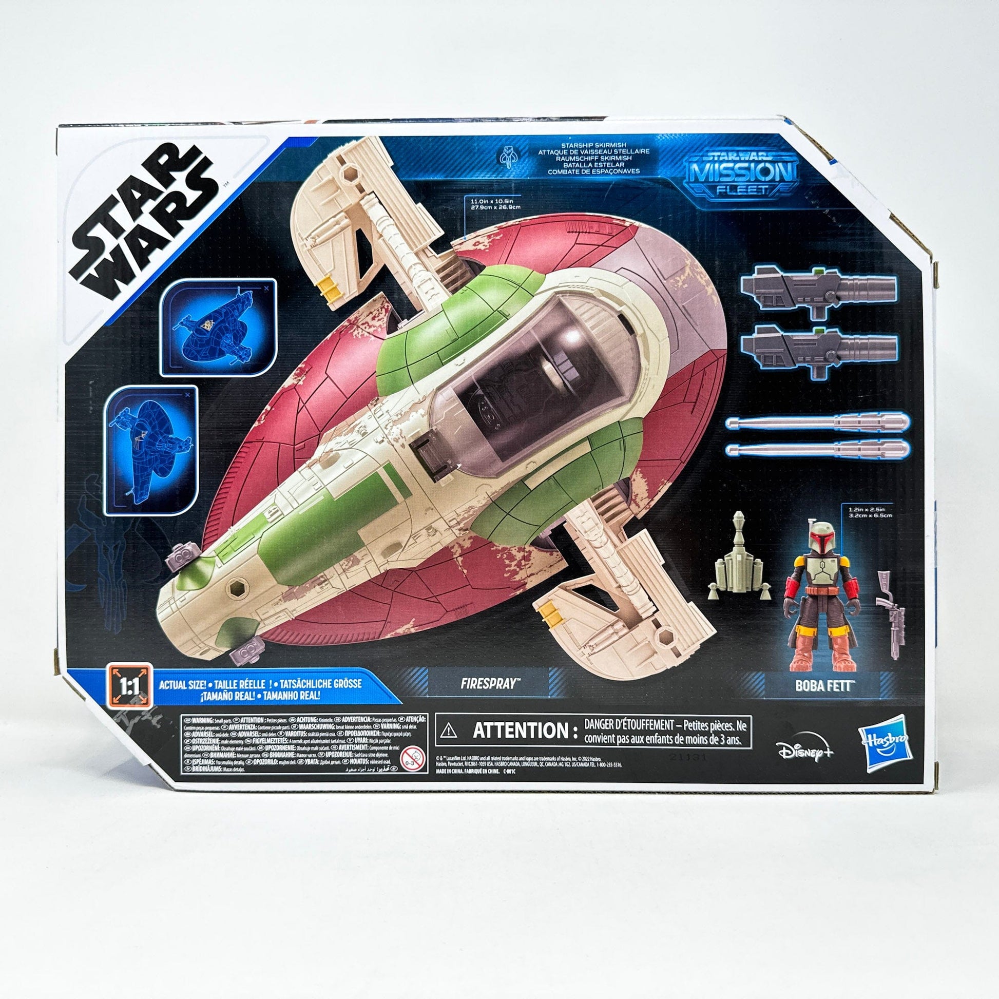 Vintage Hasbro Star Wars Mid Ships Boba Fett with Firespray Ship - BOBF (2022) - Hasbro Mission Fleet 2.5" Scale Star Wars Vehicle - MISB