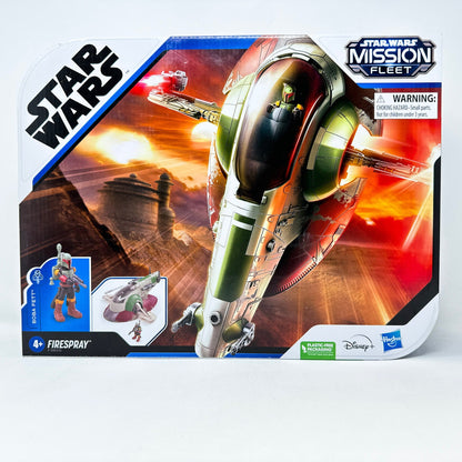 Vintage Hasbro Star Wars Mid Ships Boba Fett with Firespray Ship - BOBF (2022) - Hasbro Mission Fleet 2.5" Scale Star Wars Vehicle - MISB