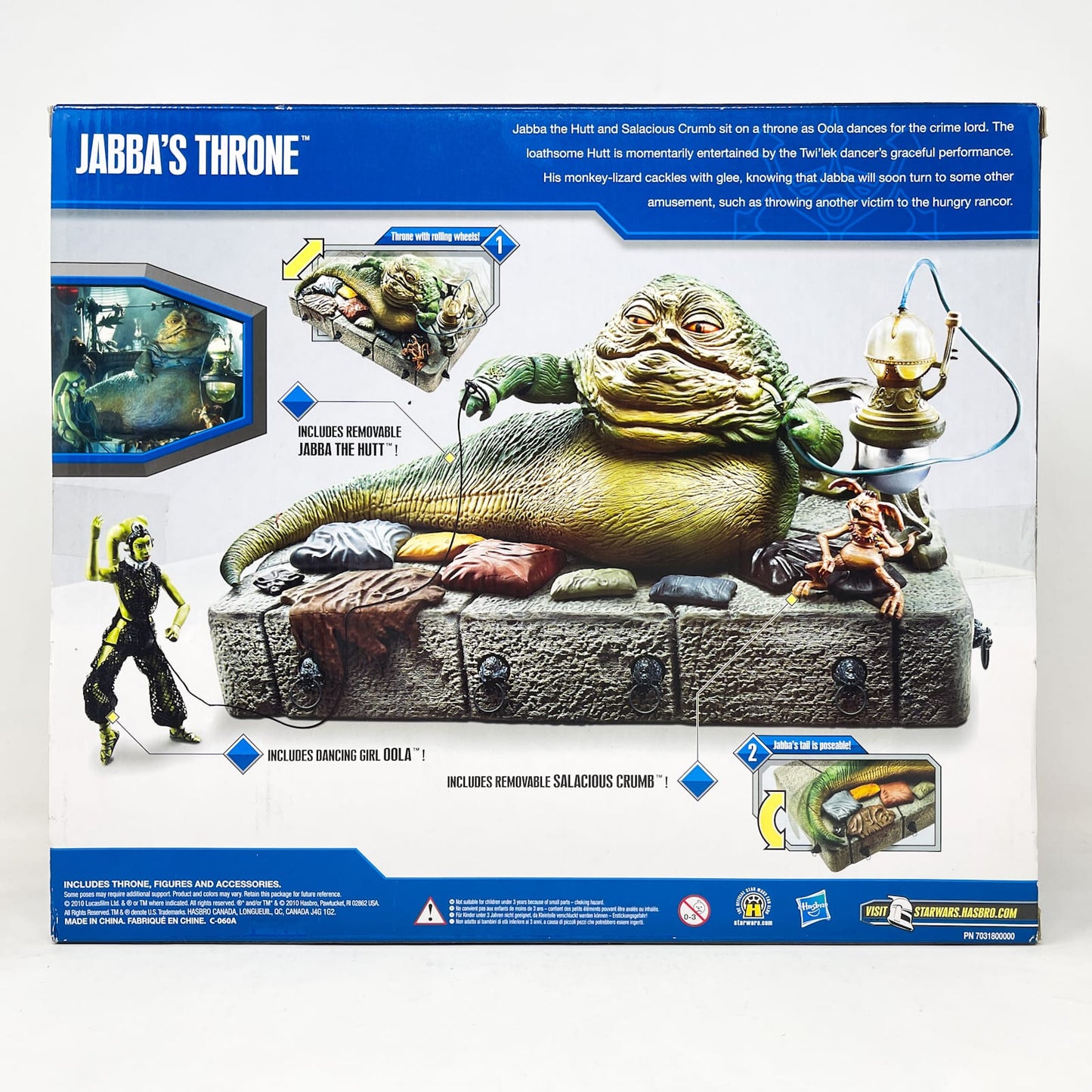 Vintage Hasbro Star Wars Mid Ships Jabba's Throne w/ Oola & Salacious Crumb - Hasbro Clone Wars (2010)