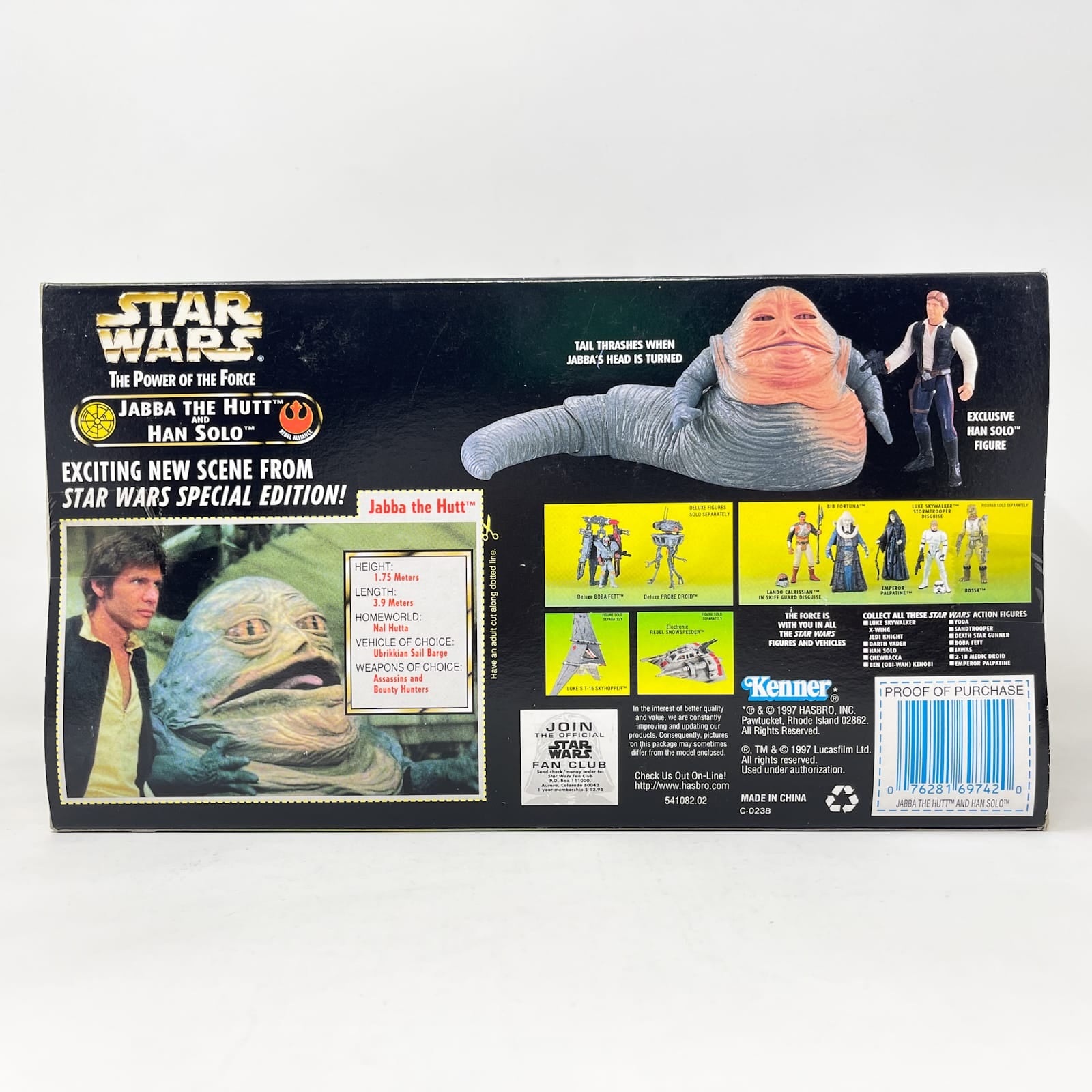 Vintage Hasbro Star Wars Mid Ships Jabba the Hutt w/ Han Solo - POTF2 Hasbro 1997 Star Was Sealed Box (1997)