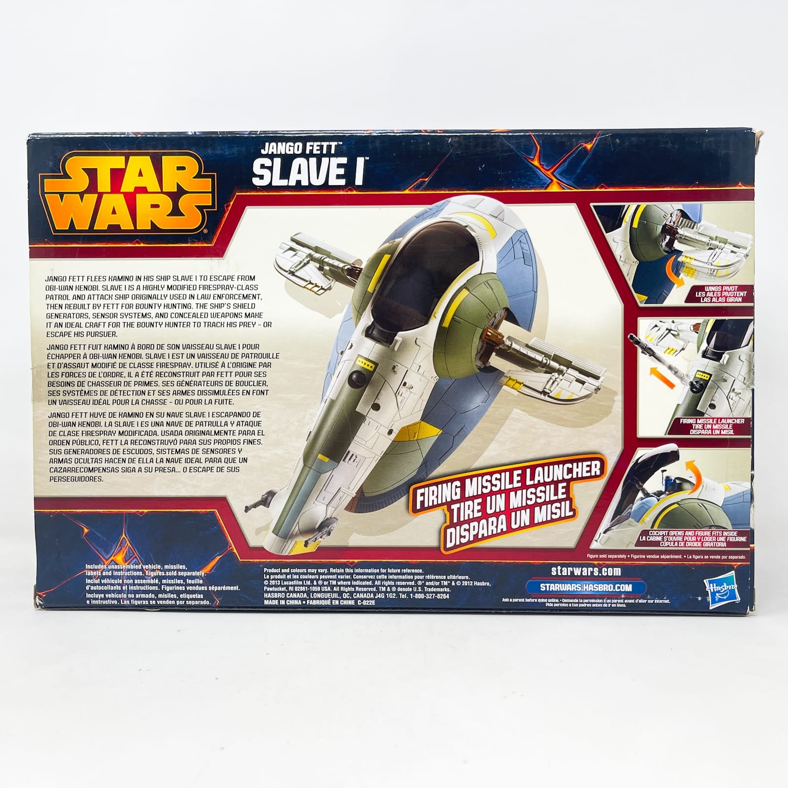 Vintage Hasbro Star Wars Mid Ships Jango Fett Slave 1 Ship - Hasbro Attack of the Clones (2013) - Open Box