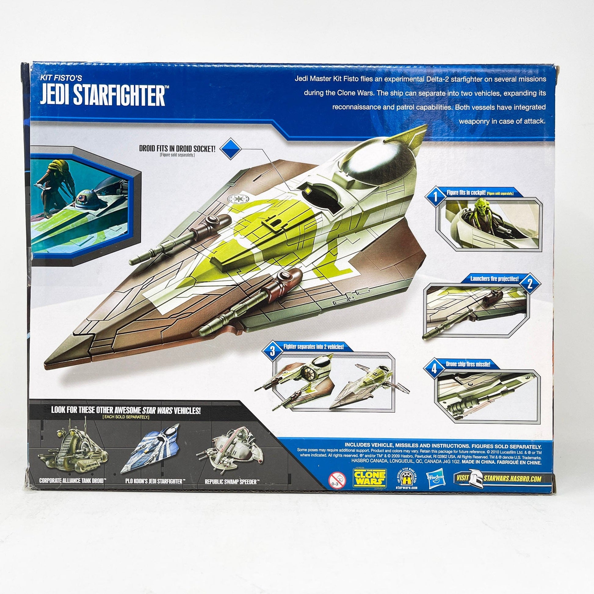 Vintage Hasbro Star Wars Mid Ships Kit Fistos Jedi Starfighter (2009) - 3.75" Hasbro The Clone Wars MISB